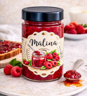 malinový džem s kousky malin - 100% ovoce bez přidaného cukru